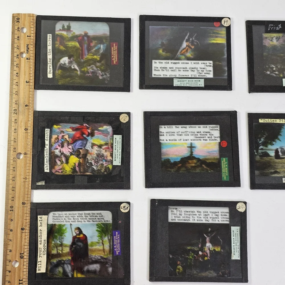 Antique Magic Lantern Slides Lot of 8 Religious Biblical Christian Jesus - Picture 10 of 11